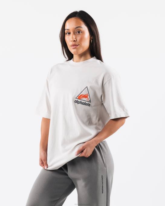 crest tee unisex Alphalete J8D2177 tøj cementgrå