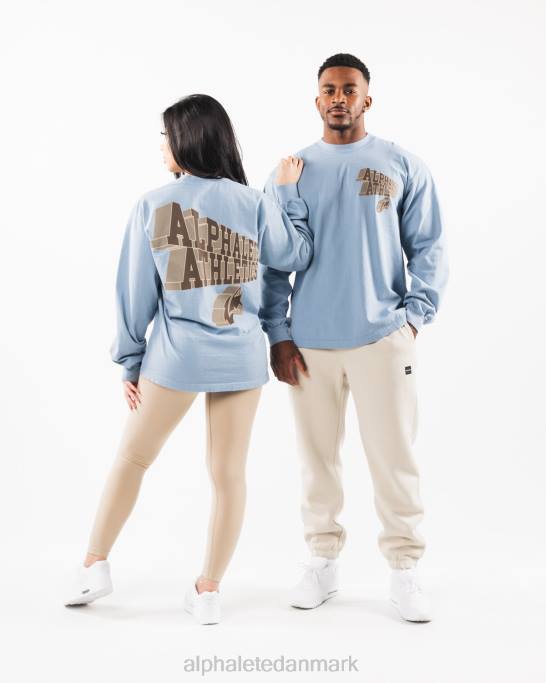 dimensionel t-shirt unisex Alphalete J8D2546 tøj Himmelblå