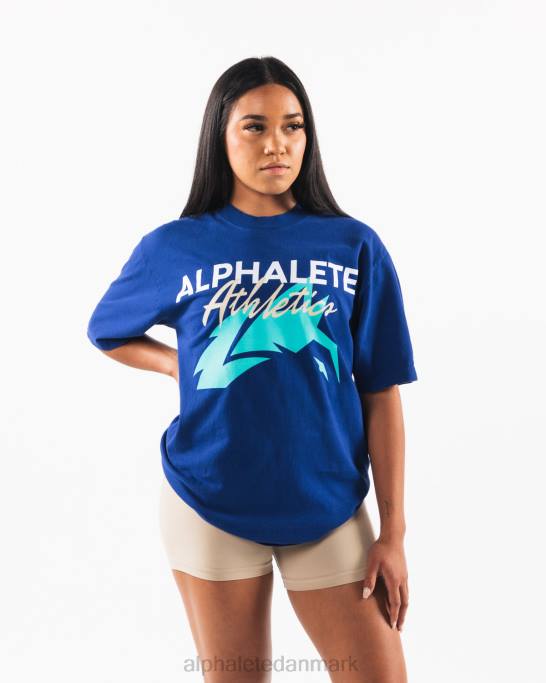en strand t-shirt unisex Alphalete J8D2220 tøj kongeblå
