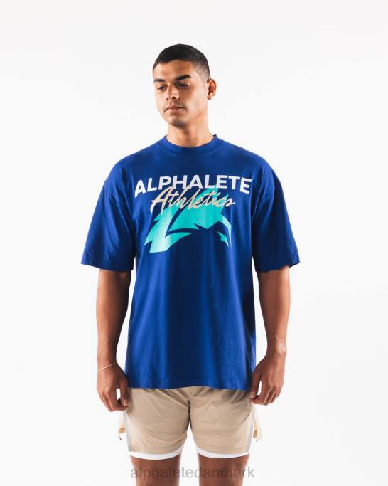 en strand t-shirt unisex Alphalete J8D2220 tøj kongeblå