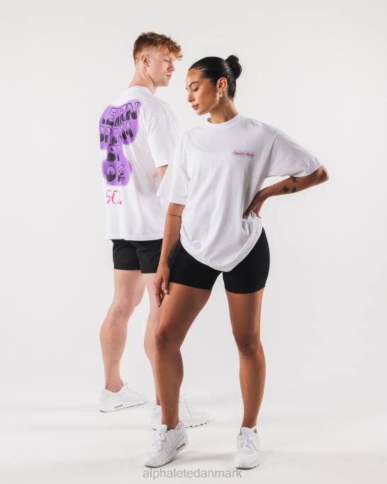 graffiti t-shirt unisex Alphalete J8D2219 tøj hvid