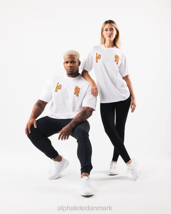 ldb mere bogstav tee unisex Alphalete J8D2227 tøj hvid