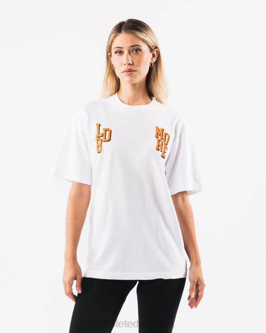 ldb mere bogstav tee unisex Alphalete J8D2227 tøj hvid