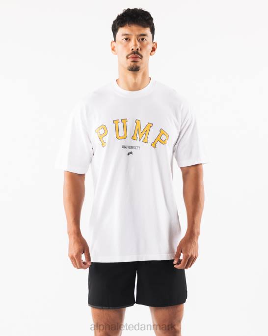 pumpe universitet t-shirt unisex Alphalete J8D2228 tøj hvid