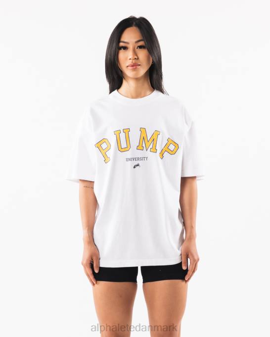 pumpe universitet t-shirt unisex Alphalete J8D2228 tøj hvid