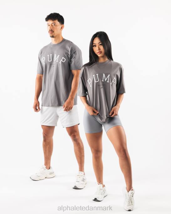 pumpe universitet t-shirt unisex Alphalete J8D2229 tøj koksgrå