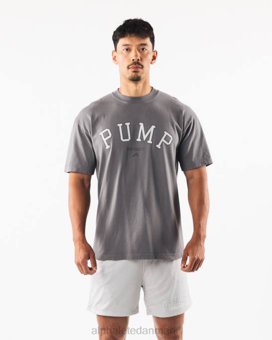 pumpe universitet t-shirt unisex Alphalete J8D2229 tøj koksgrå