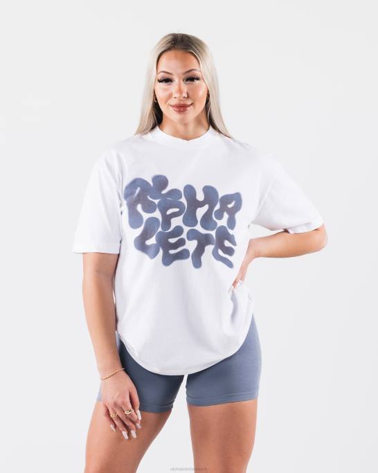 radial sløring t-shirt unisex Alphalete J8D2195 tøj hvid