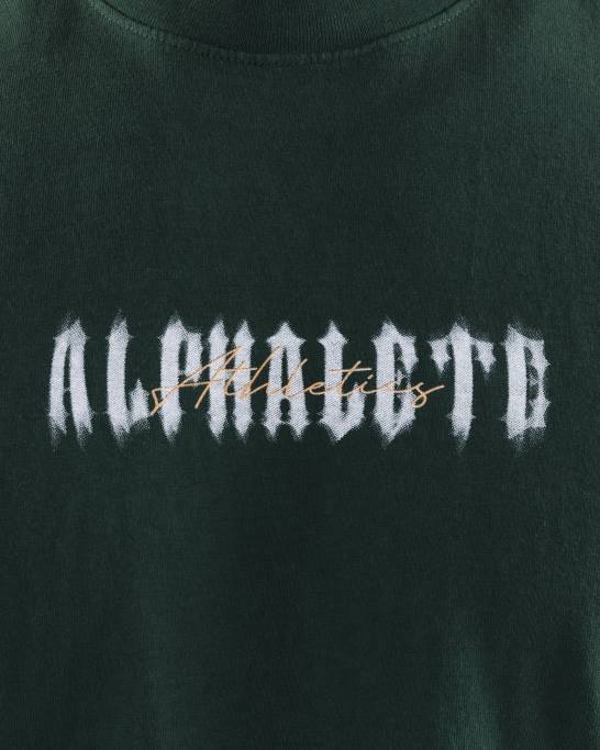 spøgelses t-shirt unisex Alphalete J8D2179 tøj vedbend grøn