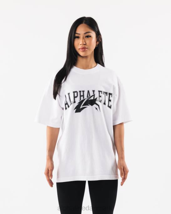 ulv hoved t-shirt unisex Alphalete J8D2231 tøj hvid sort
