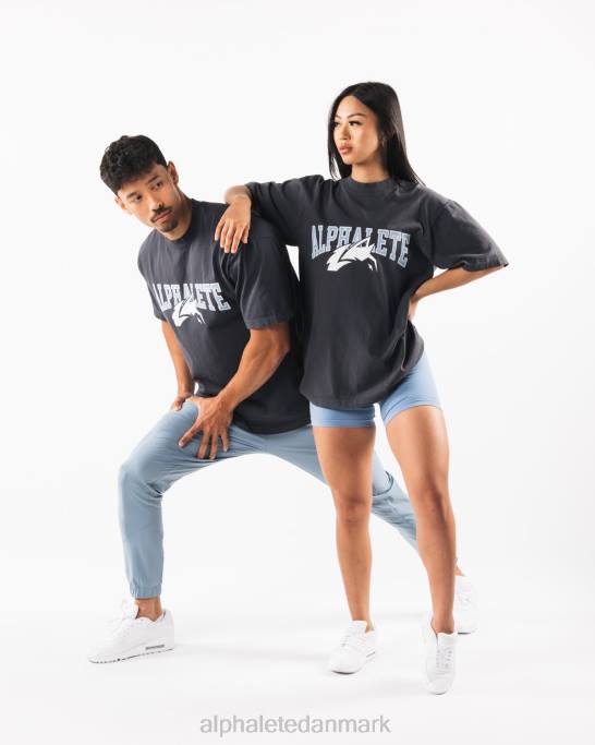 ulv hoved t-shirt unisex Alphalete J8D2232 tøj delfin blå