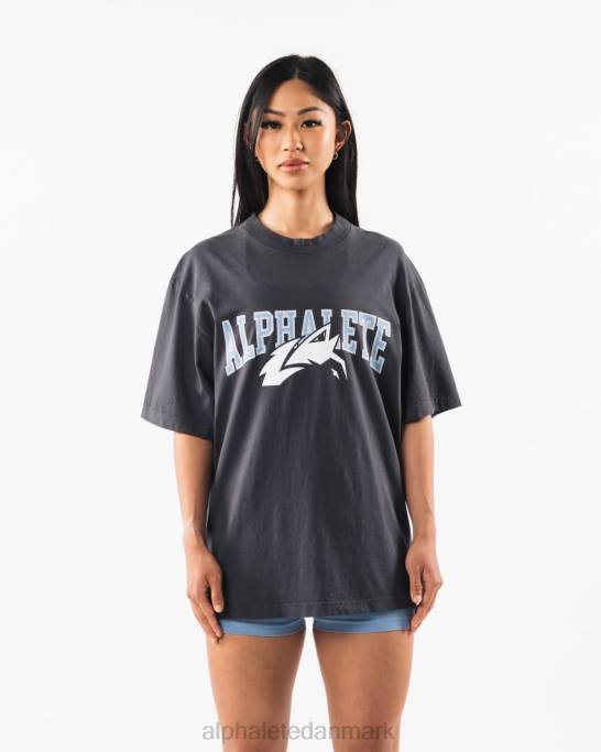 ulv hoved t-shirt unisex Alphalete J8D2232 tøj delfin blå