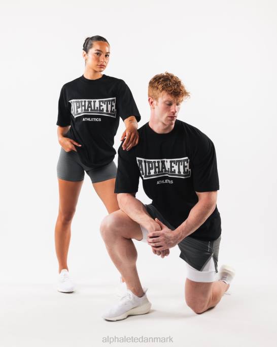 varsity t-shirt unisex Alphalete J8D2218 tøj sort